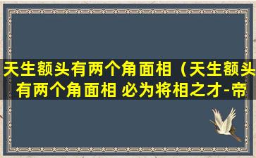 天生额头有两个角面相（天生额头有两个角面相 必为将相之才-帝神算命网手机版）